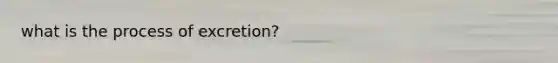 what is the process of excretion?