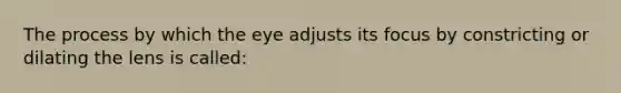 The process by which the eye adjusts its focus by constricting or dilating the lens is called: