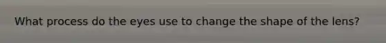 What process do the eyes use to change the shape of the lens?