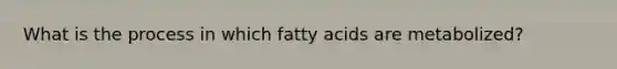 What is the process in which fatty acids are metabolized?