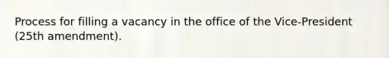 Process for filling a vacancy in the office of the Vice-President (25th amendment).