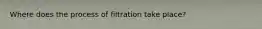 Where does the process of filtration take place?