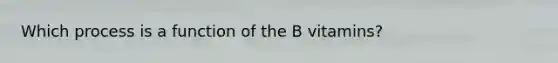 Which process is a function of the B vitamins?