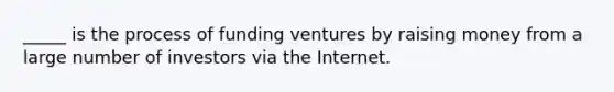 _____ is the process of funding ventures by raising money from a large number of investors via the Internet.