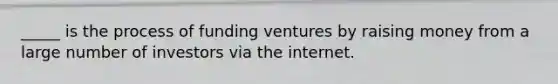 _____ is the process of funding ventures by raising money from a large number of investors via the internet.