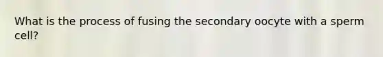 What is the process of fusing the secondary oocyte with a sperm cell?