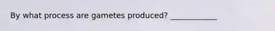 By what process are gametes produced? ____________