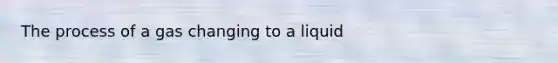 The process of a gas changing to a liquid