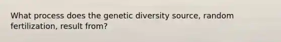 What process does the genetic diversity source, random fertilization, result from?