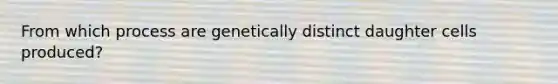 From which process are genetically distinct daughter cells produced?