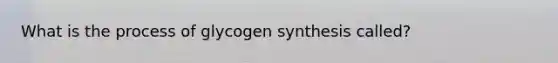 What is the process of glycogen synthesis called?