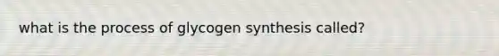 what is the process of glycogen synthesis called?