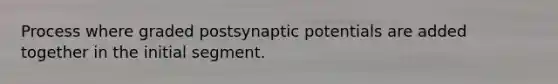 Process where graded postsynaptic potentials are added together in the initial segment.