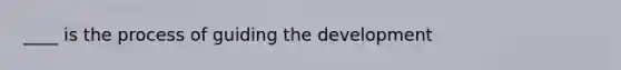 ____ is the process of guiding the development