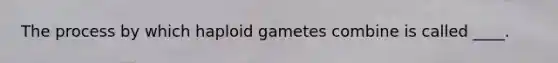 The process by which haploid gametes combine is called ____.