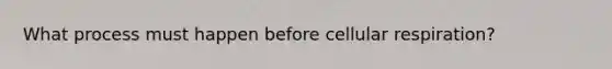 What process must happen before cellular respiration?