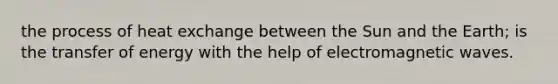 the process of heat exchange between the Sun and the Earth; is the transfer of energy with the help of electromagnetic waves.