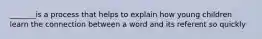 _______is a process that helps to explain how young children learn the connection between a word and its referent so quickly