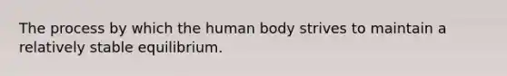 The process by which the human body strives to maintain a relatively stable equilibrium.