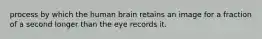 process by which the human brain retains an image for a fraction of a second longer than the eye records it.