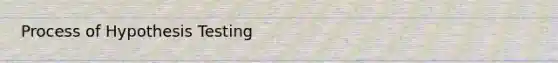 Process of Hypothesis Testing