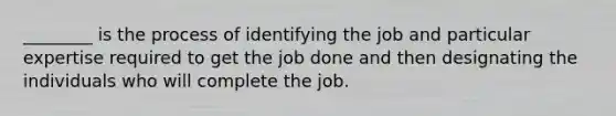 ​________ is the process of identifying the job and particular expertise required to get the job done and then designating the individuals who will complete the job.