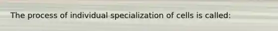 The process of individual specialization of cells is called: