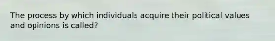 The process by which individuals acquire their political values and opinions is called?