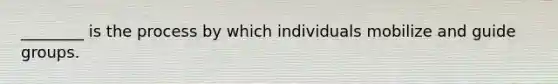 ________ is the process by which individuals mobilize and guide groups.