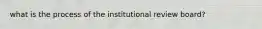 what is the process of the institutional review board?