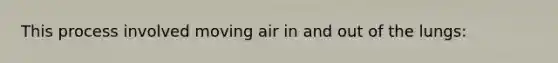 This process involved moving air in and out of the lungs: