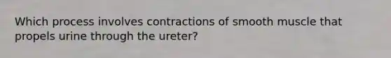 Which process involves contractions of smooth muscle that propels urine through the ureter?