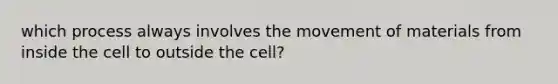 which process always involves the movement of materials from inside the cell to outside the cell?