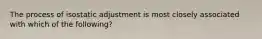 The process of isostatic adjustment is most closely associated with which of the following?