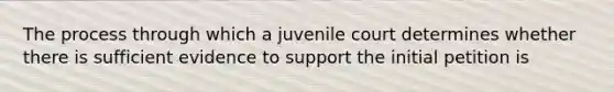 The process through which a juvenile court determines whether there is sufficient evidence to support the initial petition is