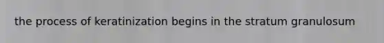 the process of keratinization begins in the stratum granulosum