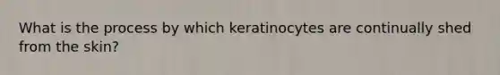 What is the process by which keratinocytes are continually shed from the skin?