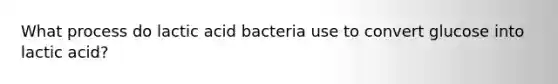 What process do lactic acid bacteria use to convert glucose into lactic acid?