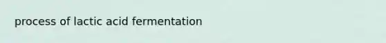 process of lactic acid fermentation