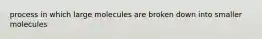 process in which large molecules are broken down into smaller molecules