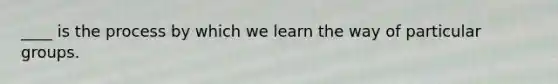 ____ is the process by which we learn the way of particular groups.