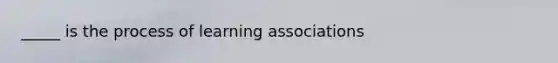 _____ is the process of learning associations