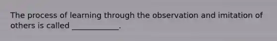 The process of learning through the observation and imitation of others is called ____________.