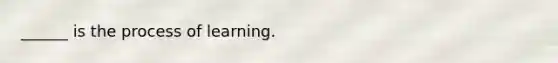 ______ is the process of learning.