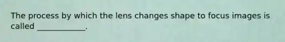 The process by which the lens changes shape to focus images is called ____________.