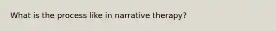 What is the process like in narrative therapy?