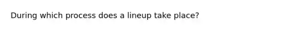 During which process does a lineup take place?