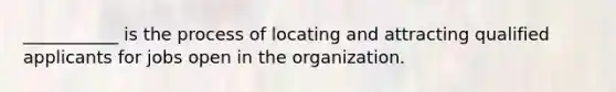 ___________ is the process of locating and attracting qualified applicants for jobs open in the organization.