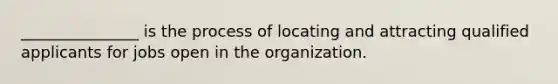 _______________ is the process of locating and attracting qualified applicants for jobs open in the organization.