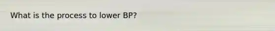 What is the process to lower BP?